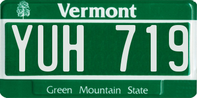 VT license plate YUH719