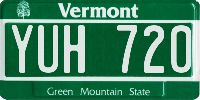 VT license plate YUH720