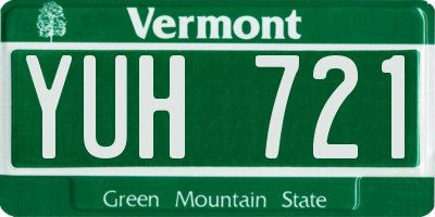 VT license plate YUH721