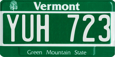 VT license plate YUH723
