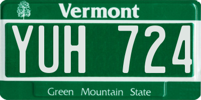 VT license plate YUH724