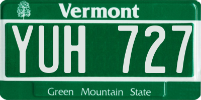 VT license plate YUH727