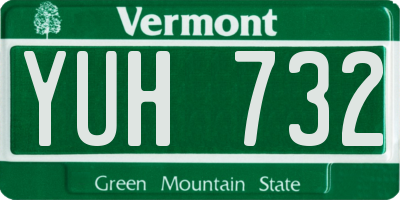 VT license plate YUH732