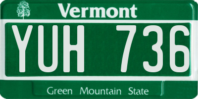 VT license plate YUH736