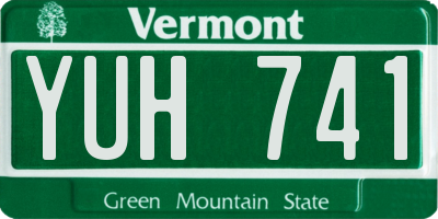 VT license plate YUH741