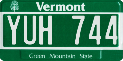 VT license plate YUH744