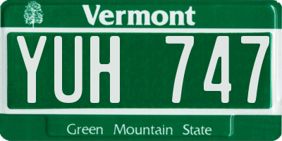 VT license plate YUH747