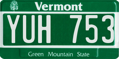 VT license plate YUH753