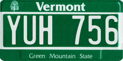 VT license plate YUH756