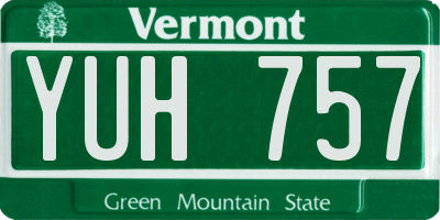 VT license plate YUH757