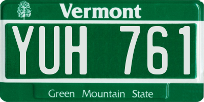 VT license plate YUH761