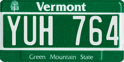 VT license plate YUH764