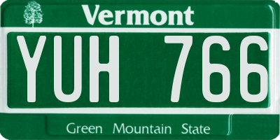 VT license plate YUH766