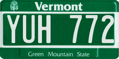 VT license plate YUH772