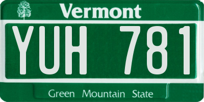VT license plate YUH781