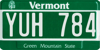 VT license plate YUH784