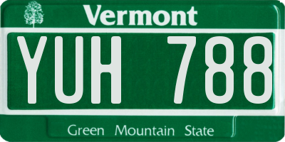 VT license plate YUH788