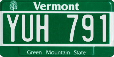 VT license plate YUH791