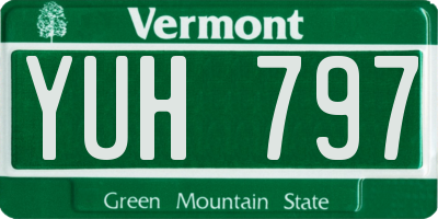 VT license plate YUH797