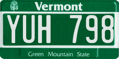 VT license plate YUH798