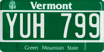 VT license plate YUH799