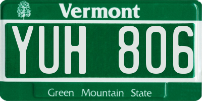 VT license plate YUH806