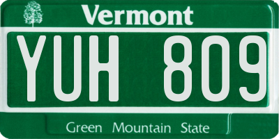 VT license plate YUH809