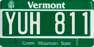 VT license plate YUH811