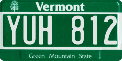 VT license plate YUH812