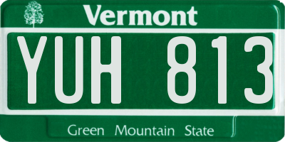 VT license plate YUH813