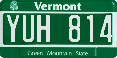 VT license plate YUH814