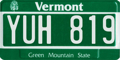 VT license plate YUH819