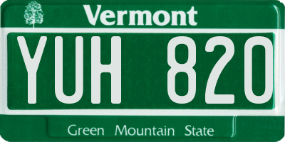 VT license plate YUH820