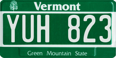 VT license plate YUH823