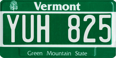 VT license plate YUH825