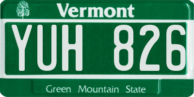 VT license plate YUH826