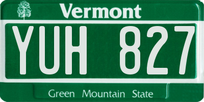 VT license plate YUH827