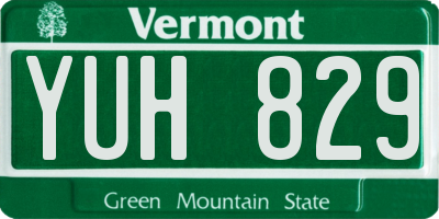VT license plate YUH829