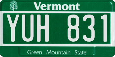 VT license plate YUH831