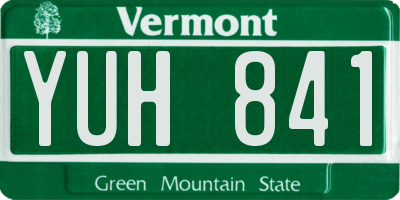 VT license plate YUH841