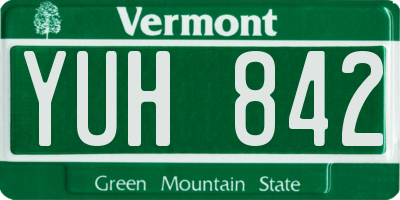 VT license plate YUH842