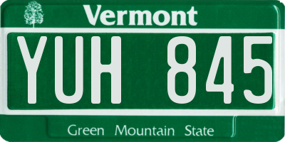 VT license plate YUH845