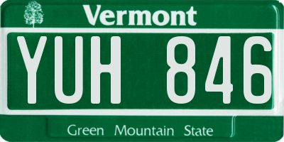 VT license plate YUH846
