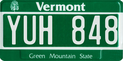 VT license plate YUH848