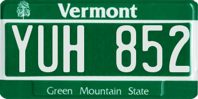 VT license plate YUH852