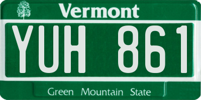 VT license plate YUH861
