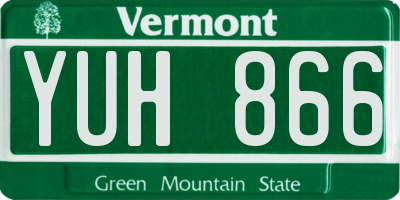 VT license plate YUH866