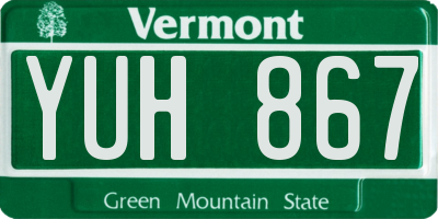 VT license plate YUH867