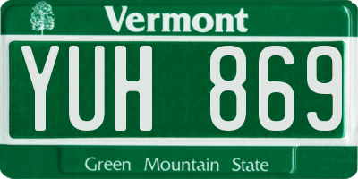 VT license plate YUH869