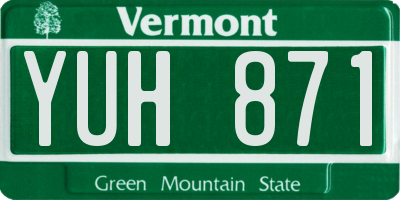 VT license plate YUH871